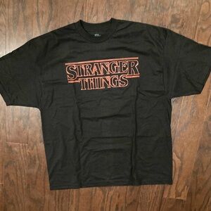 Stranger Things Logo Netflix Graphic Black Short Sleeve T-Shirt Size 3XL, NWOT